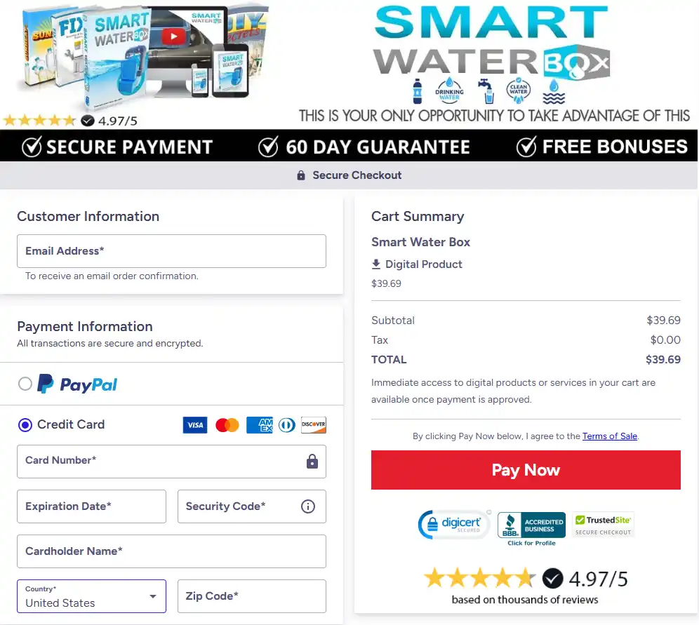 smart-water-box-checkout page